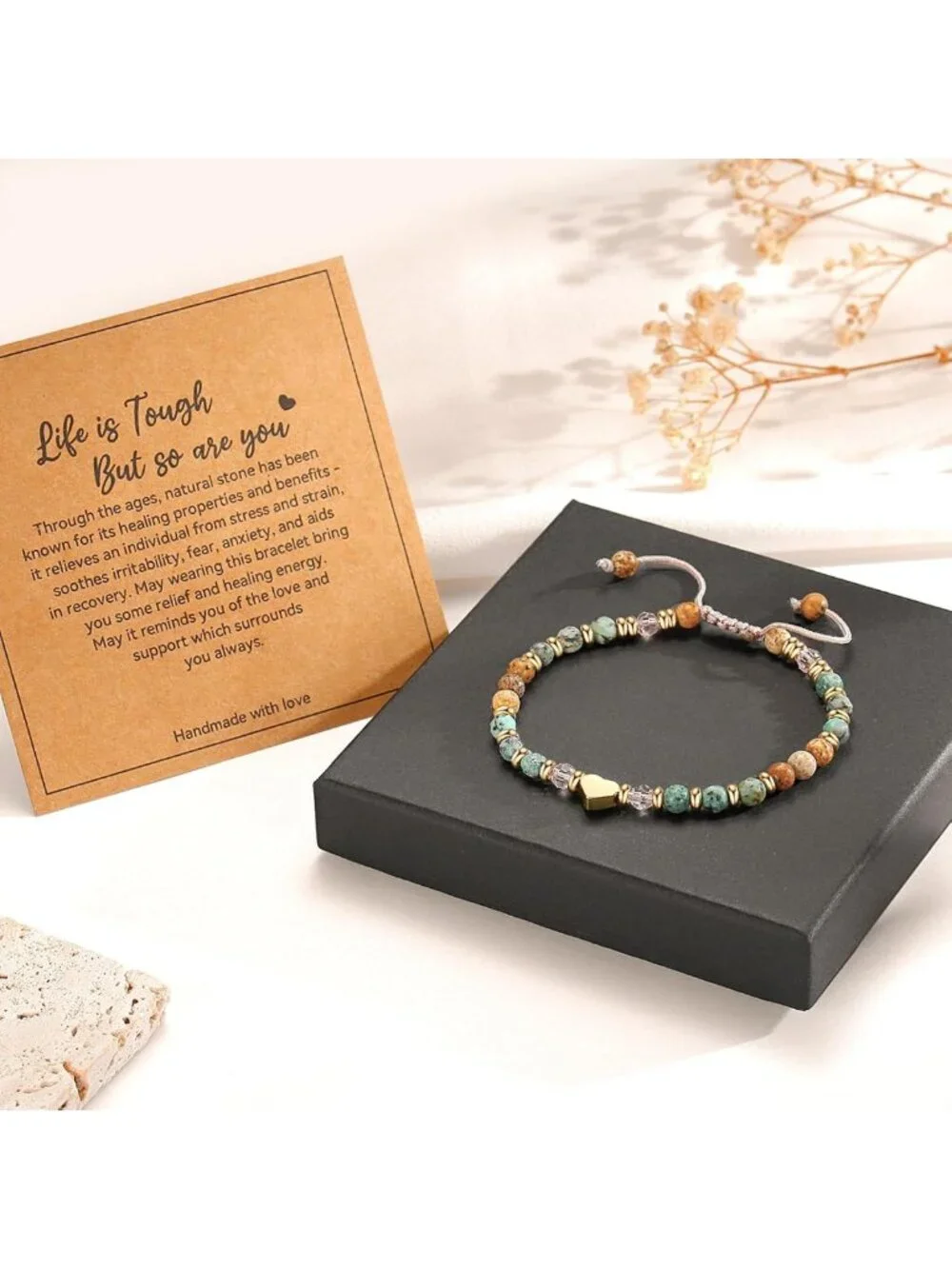 Natural Stone Inspirational Bracelets - Unique Birthday Gifts for Her